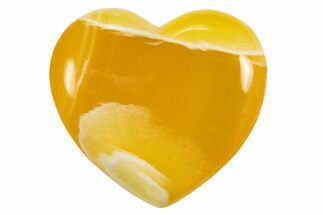 Polished Orange Honeycomb Calcite Heart - Utah #335284