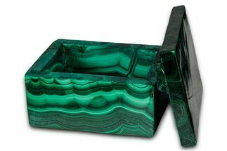 Wide Malachite Jewelry Box - DR Congo #335853