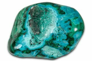 Vibrant Polished Malachite with Chrysocolla - DR Congo #336816
