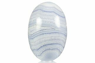 Polished Banded Blue Lace Agate Ellipsoid - Namibia #336525
