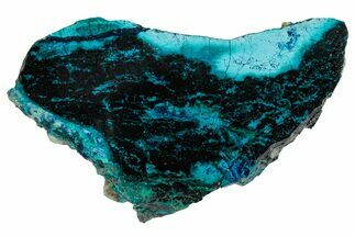 Vibrant Chrysocolla and Shattuckite Slab - Mexico #337006