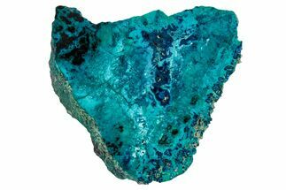 Vibrant Chrysocolla and Shattuckite Slab - Mexico #337046