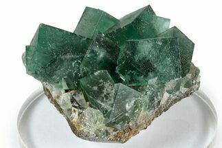 Fluorescent Green Fluorite Twins - Diana Maria Mine, England #337518