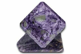 Polished Purple Charoite Cube with Base - Siberia #338357