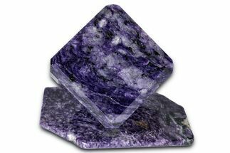 Polished Purple Charoite Cube with Base - Siberia #338361