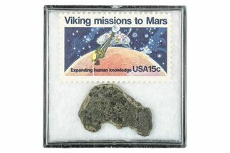 Martian Meteorite ( g) Slice - With Viking Mission Stamp #340005