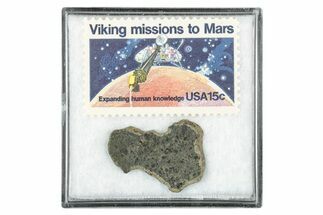 Martian Meteorite ( g) Slice - With Viking Mission Stamp #340011
