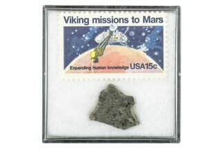 Martian Meteorite ( g) Slice - With Viking Mission Stamp #340021