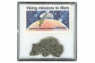 Martian Meteorite ( g) Slice - With Viking Mission Stamp #340029