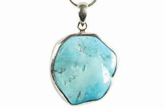 Kingman Turquoise Pendant (Necklace) - Sterling Silver #339692