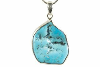 Kingman Turquoise Pendant (Necklace) - Sterling Silver #339693