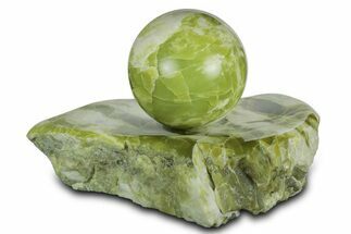 Polished Noble Serpentine Sphere with Base - Washington #341584