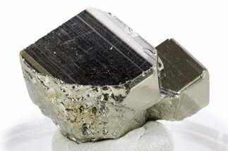 Gleaming Striated Cubic Pyrite Cluster - Peru #341534