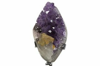 Brilliant Amethyst Geode With Metal Stand - Uruguay #342494