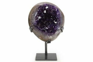 Deep-Purple Amethyst Geode With Metal Stand - Uruguay #342693