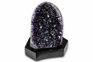 Deep Purple Amethyst Geode With Wood Base - Uruguay #342790