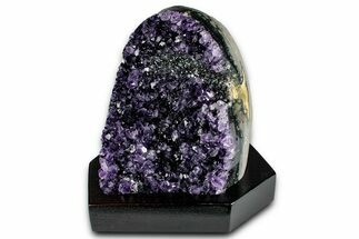 Deep Purple Amethyst Geode With Wood Base - Uruguay #342846