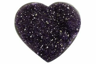 Dark Purple Amethyst Heart with Calcite - Uruguay #343693
