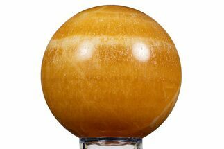 Polished, Orange Calcite Sphere - Mexico #343870
