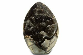 Polished Dragon Egg Septarian Geode - Free-Standing #344448