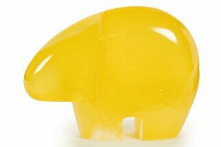 Polished Orange Honeycomb Calcite Bear - Utah #344817