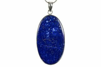 Polished Lapis Lazuli Pendant (Necklace) - Sterling Silver #345206