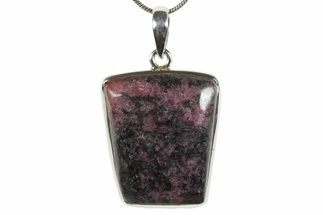 Polished Rhodonite Pendant (Necklace) - Sterling Silver #345263