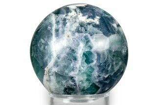 Polished Green & Purple Fluorite Sphere - Mexico #344833