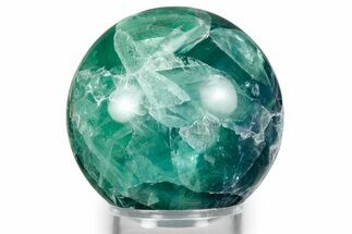 Polished Green & Purple Fluorite Sphere - Mexico #344834