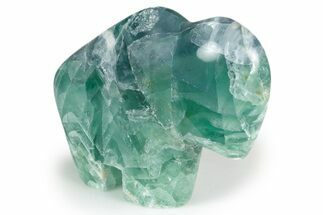 Polished Green Fluorite Bison - Mexico #344846