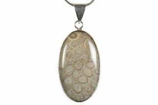 Polished Indonesian Fossil Coral Pendant (Necklace) #345304