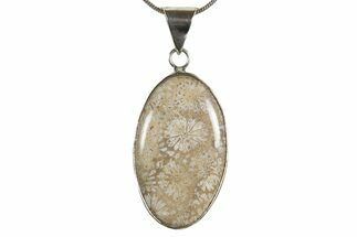 Polished Indonesian Fossil Coral Pendant (Necklace) #345305