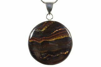 Beautiful Tiger Iron Pendant - Billion Years Old #345354