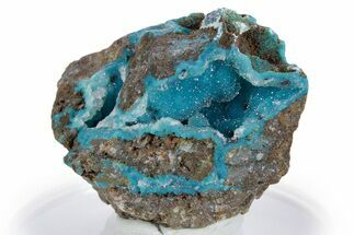 Sparkling Druzy Quartz on Chrysocolla - DR Congo #347483
