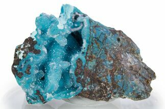 Sparkling Druzy Quartz on Chrysocolla - DR Congo #347497