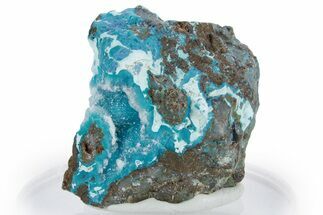 Sparkling Druzy Quartz on Chrysocolla - DR Congo #347501