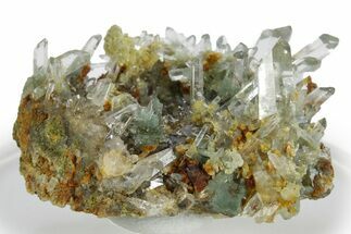 Chlorite Included Quartz Crystal Cluster - Peru #347792