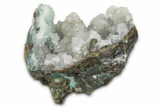 Sparkling Quartz Crystal Cluster with Chrysocolla - Peru #347572