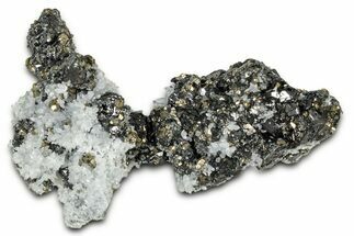 Gleaming Pyrite Crystals with Sphalerite and Quartz - Peru #347632