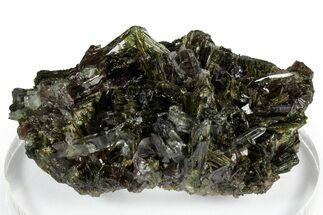 Sharp Axinite Crystals with Green Epidote - Peru #347930