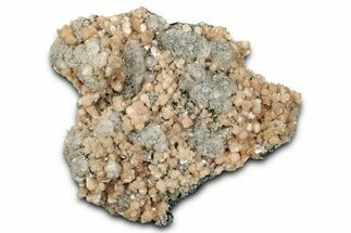 Peach Stilbite Crystals on Sparkling Heulandite - India #348258