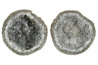 Las Choyas Coconut Geode with Quartz & Calcite (Pair) - Mexico #348466
