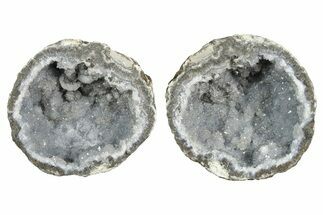 Las Choyas Coconut Geode with Quartz & Calcite (Pair) - Mexico #348467