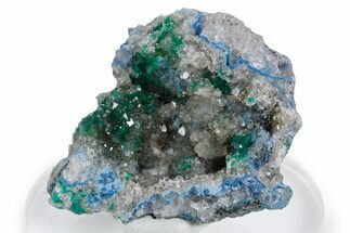 Dioptase Crystals and Quartz on Plancheite - Sanda, Congo #348546
