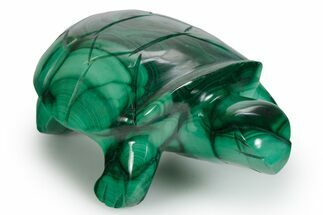 Flowery Malachite Turtle Carving - DR Congo #349306