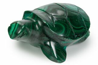 Flowery Malachite Turtle Carving - DR Congo #349340