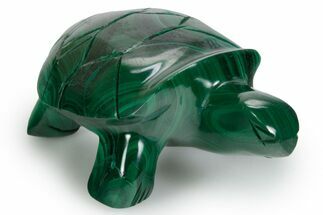 Flowery Malachite Turtle Carving - DR Congo #349349