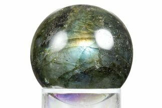 Flashy, Polished Labradorite Sphere - Great Color Play #350031