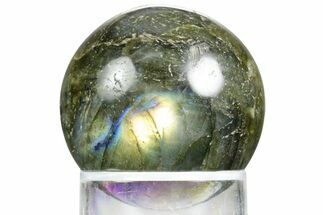 Flashy, Polished Labradorite Sphere - Great Color Play #350039