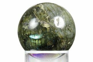 Flashy, Polished Labradorite Sphere - Great Color Play #350040